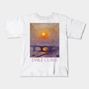 Sunset over Waterloo Bridge by Emile Claus Kids T-Shirt